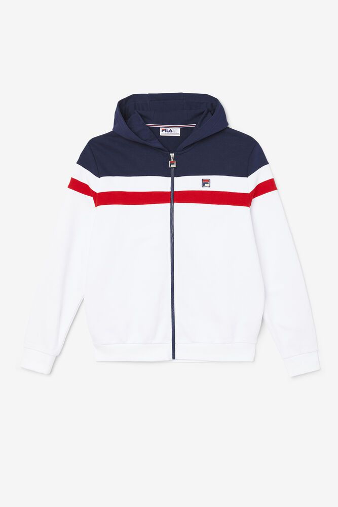 Fila Hoodie Arlo Mens White - India JTM-864123